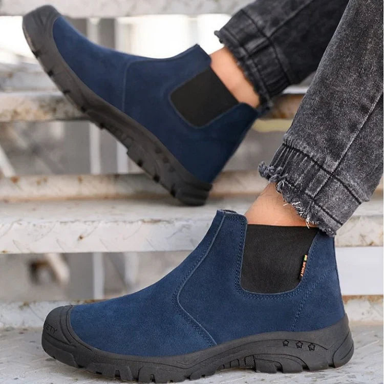 Anti-Smashing Herren Arbeitsstiefeletten Wildleder Stahlkappe Orthopädische Schuhe