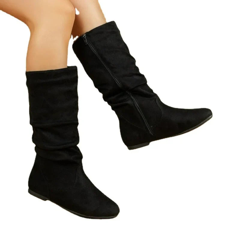 Damen Westernstiefel mit seitlichem Reißverschluss und halbhoher Stiefelette