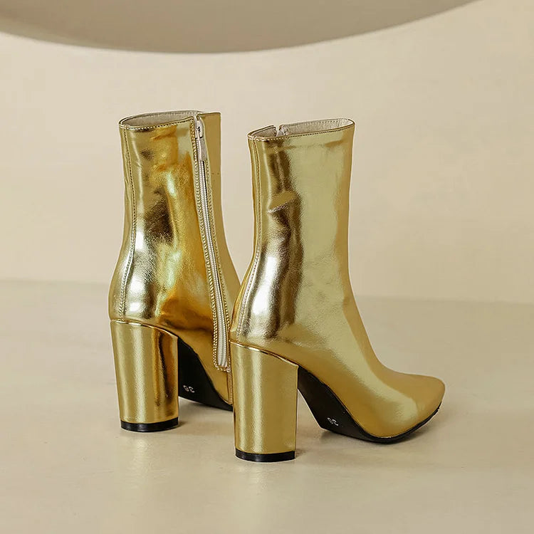 Damen-Stiefeletten in Gold-Metallic