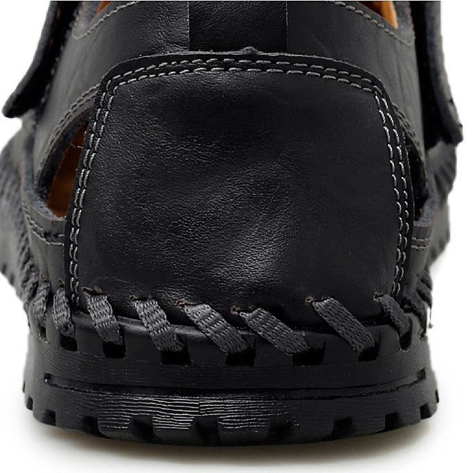 Handgenähte Freizeitsandalen aus weichem Leder für den täglichen Gebrauch im Sommer für Herren