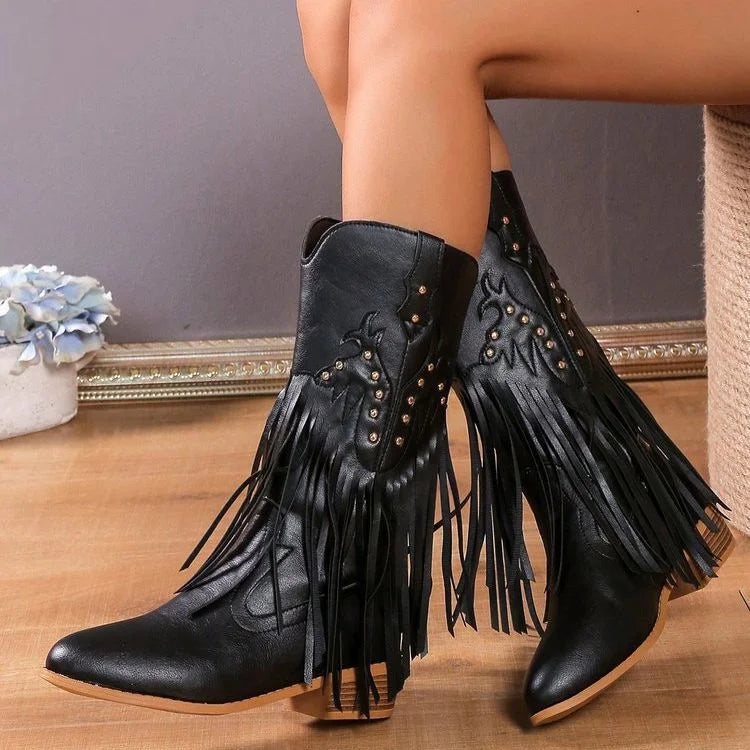 Westernstiefel mit Fransen
