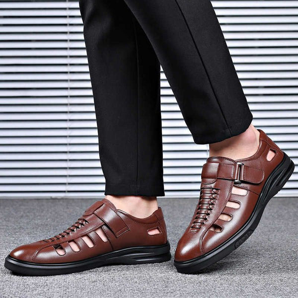 Herrenschuhe – Stilvolle Leder Sandalen mit Modernem Komfort
