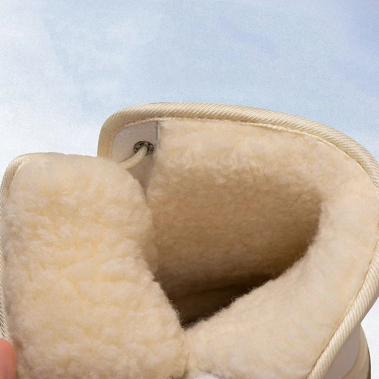 Winter-Schneestiefel aus rutschfestem Samt mit Schnürung