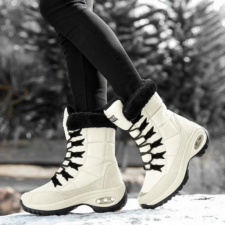 Neue Winterstiefel für Damen warm bis zur Mitte der Wade Schneestiefel