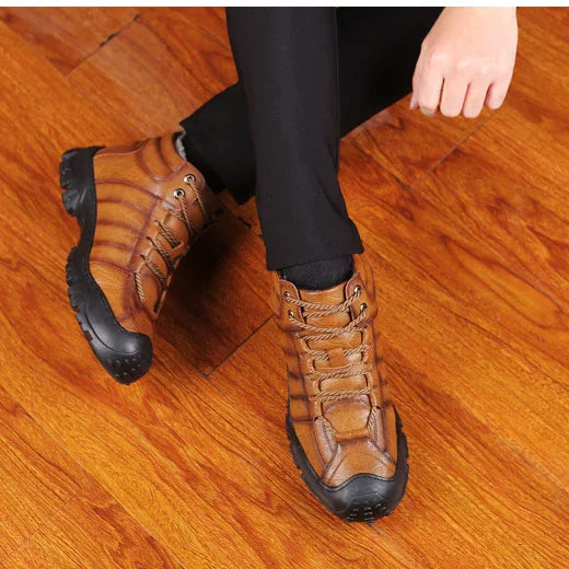 Winterstiefel – Wasserdichte pelzgefütterte Lederstiefel für Herren