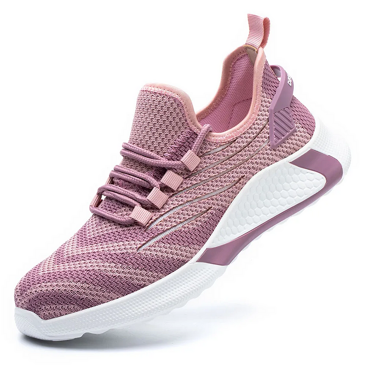 Damenschuhe mit Stahlkappe leicht atmungsaktiv durchstichfest flexibel Rosa