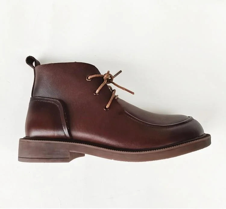Damen Stiefeletten mit runder Spitze und Schnürung