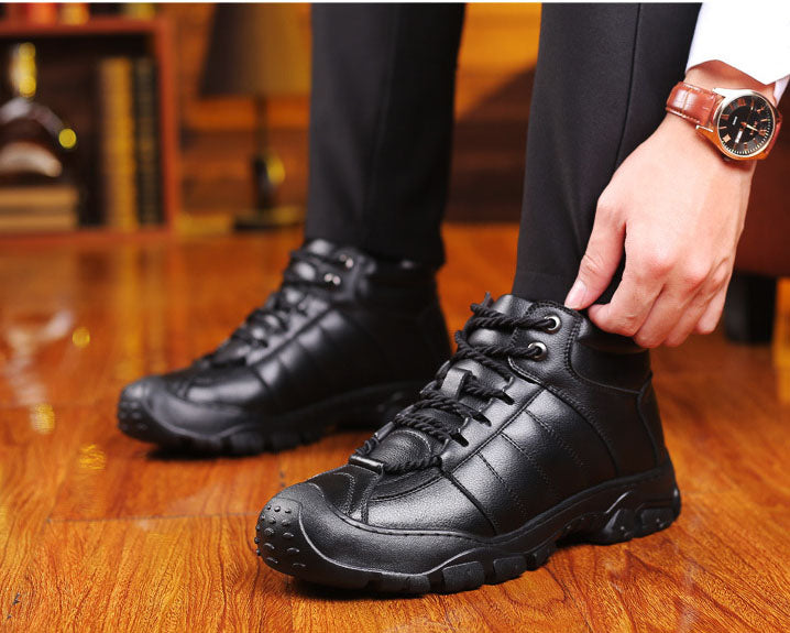 Winterstiefel – Wasserdichte pelzgefütterte Lederstiefel für Herren