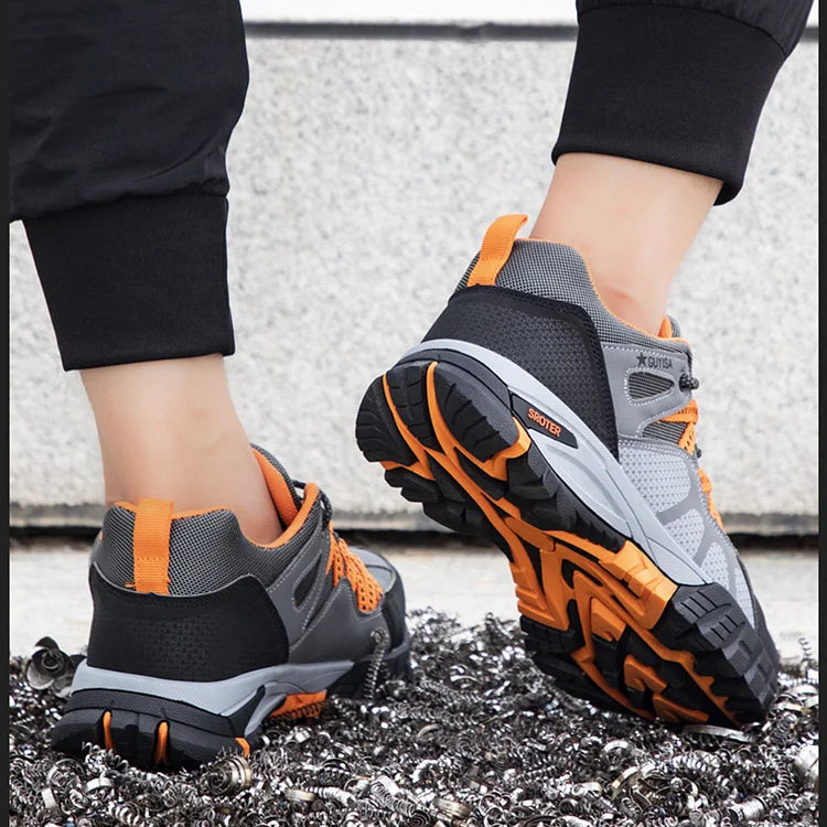 Herrenschuhe mit Stahlkappe Knöchel-Sicherheitsschuhe Arbeitsstiefel Schwarz