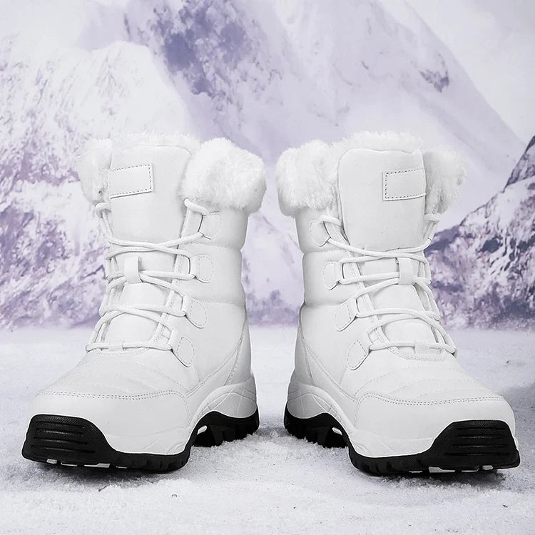 Damen Winter-Schneestiefel - Flauschige Schnürung vorne