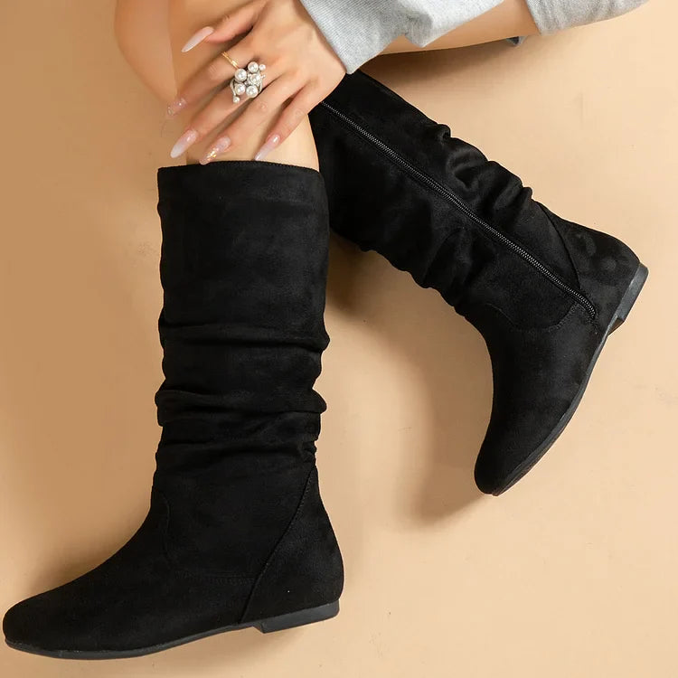 Damen Westernstiefel mit seitlichem Reißverschluss und halbhoher Stiefelette