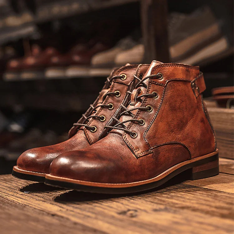 Herren wasserdichte rutschfeste Chukka-Stiefel mit Fußgewölbeunterstützung im Vintage-Stil