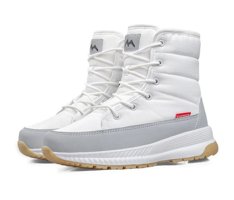 Winter-Schneestiefel aus rutschfestem Samt mit Schnürung