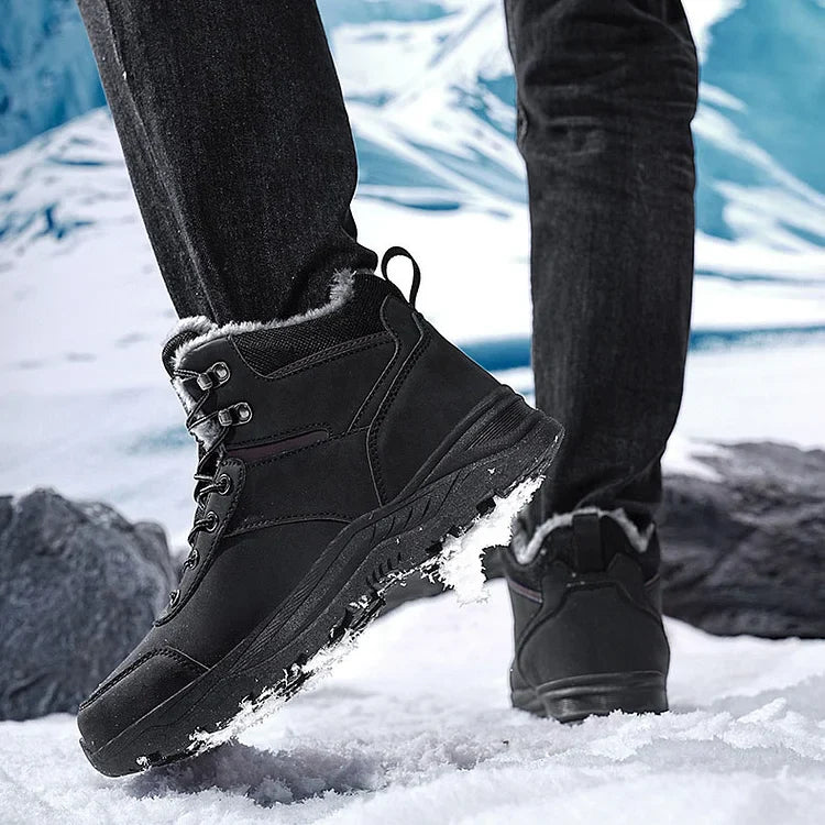 Wasserdichte Winterstiefel mit Fleecefutter und dicken High-Top-Schneestiefeln für Herren