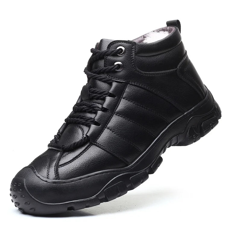 Winterstiefel – Wasserdichte pelzgefütterte Lederstiefel für Herren