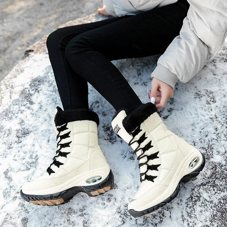 Neue Winterstiefel für Damen warm bis zur Mitte der Wade Schneestiefel