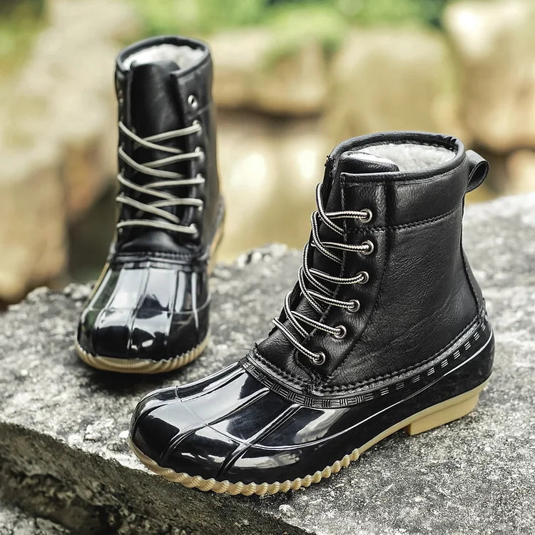 Damen Winter Retro Warm Plüsch Imitation Ente Schneestiefel