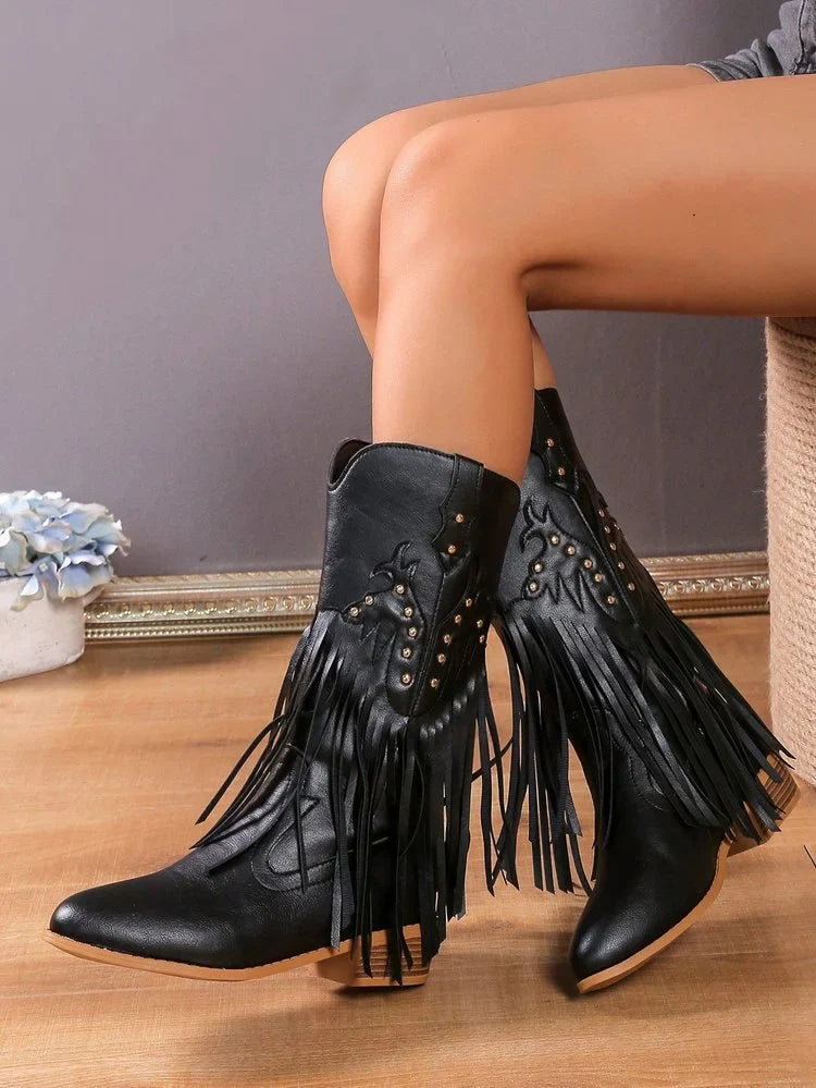 Westernstiefel mit Fransen