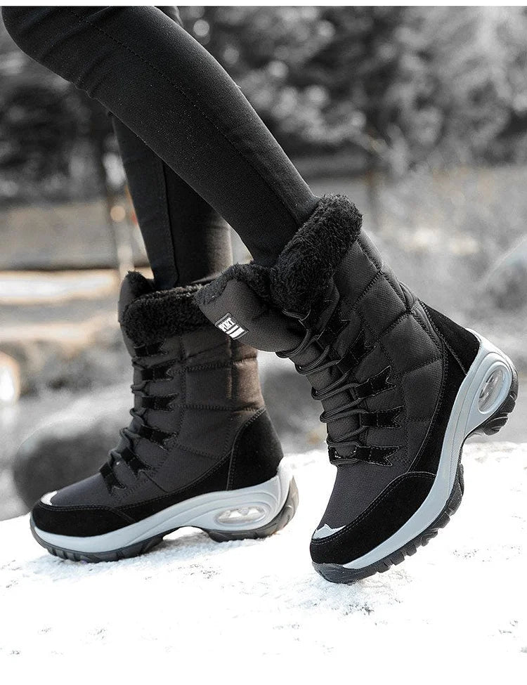 Neue Winterstiefel für Damen warm bis zur Mitte der Wade Schneestiefel