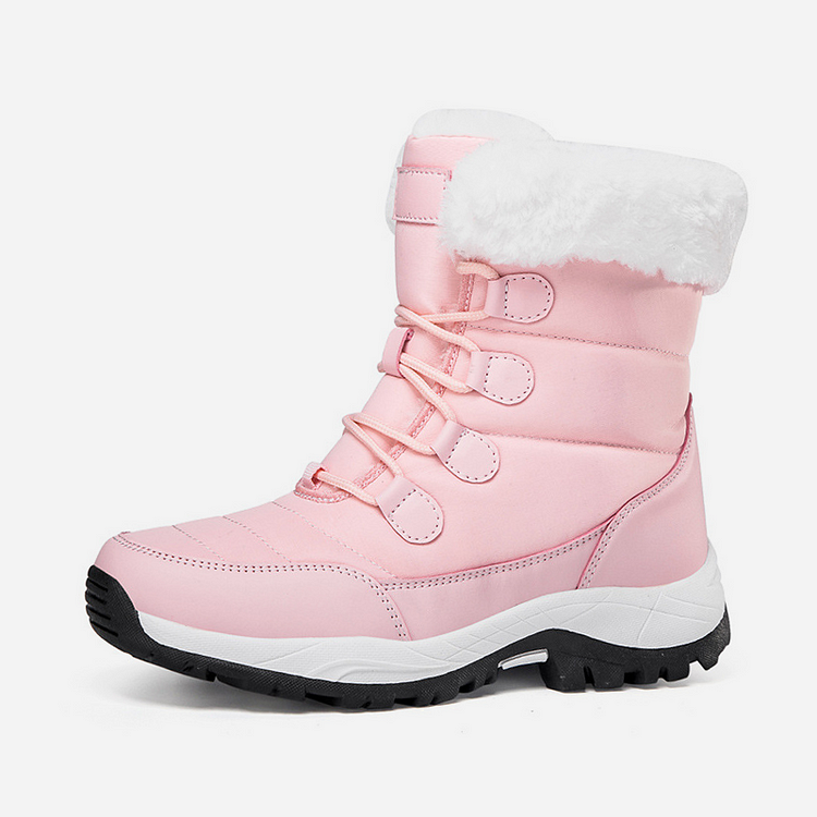 Damen Winter-Schneestiefel - Flauschige Schnürung vorne