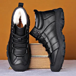 Winterstiefel – Wasserdichte pelzgefütterte Lederstiefel für Herren
