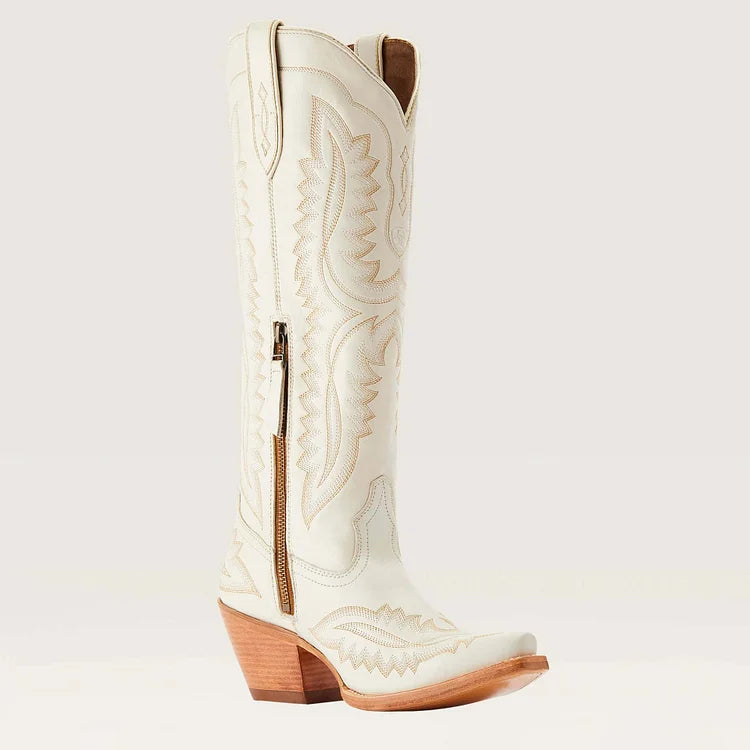 Bestickte Westernstiefel mit Blockabsatz und niedrigem Absatz