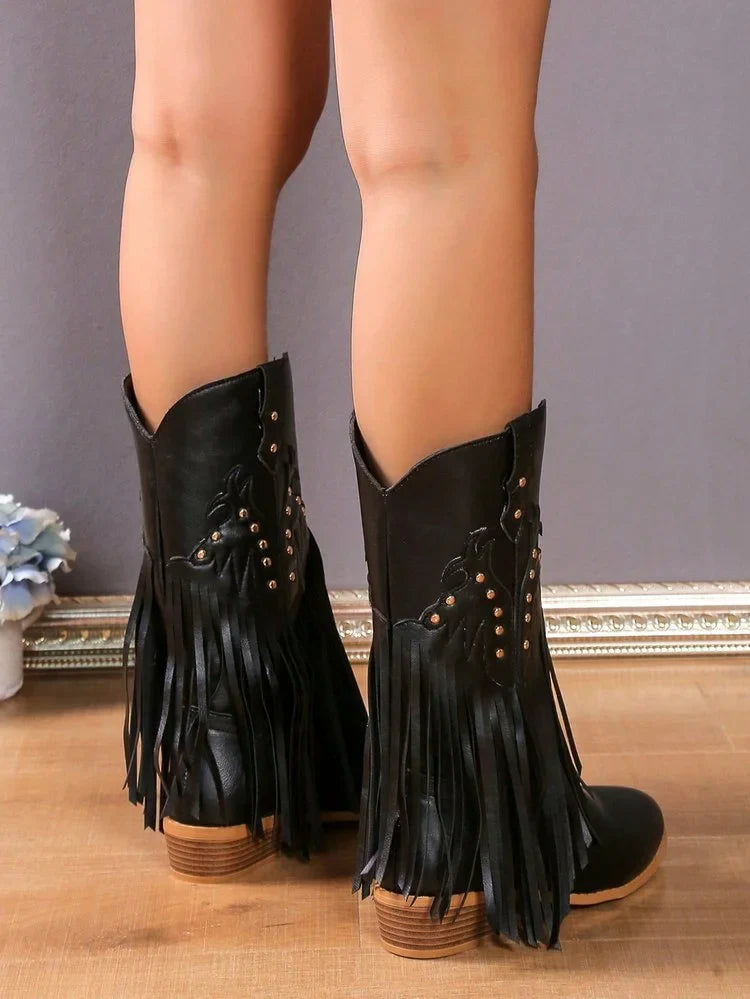 Westernstiefel mit Fransen