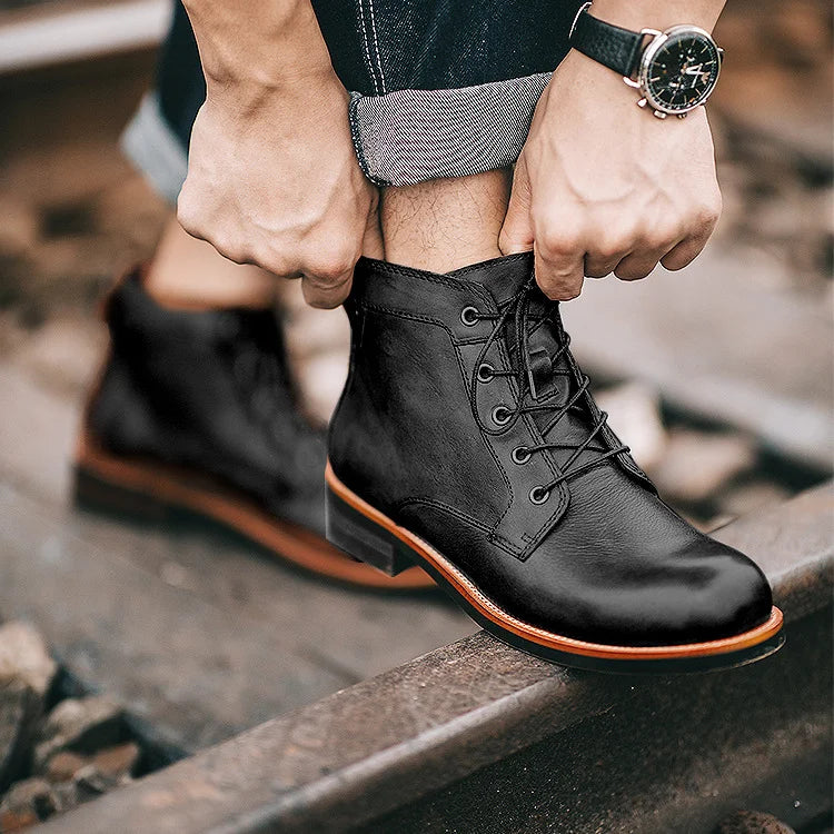 Herren wasserdichte rutschfeste Chukka-Stiefel mit Fußgewölbeunterstützung im Vintage-Stil