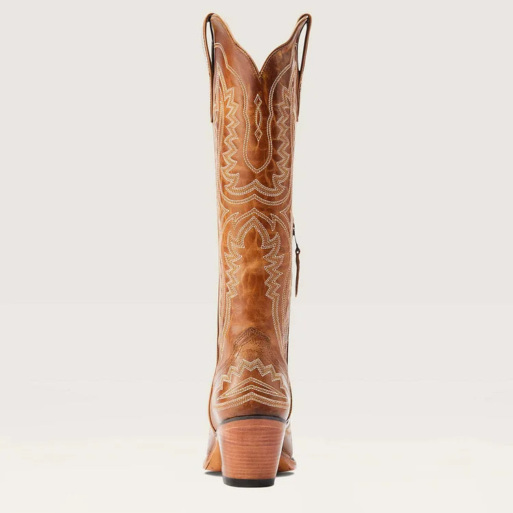 Bestickte Westernstiefel mit Blockabsatz und niedrigem Absatz