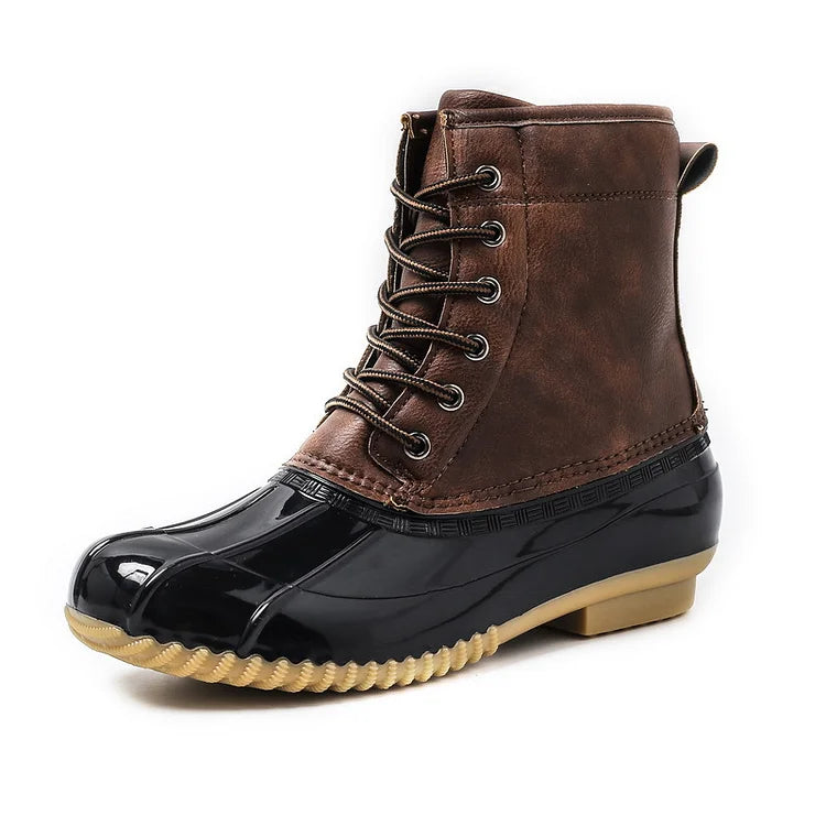 Damen Winter Retro Warm Plüsch Imitation Ente Schneestiefel
