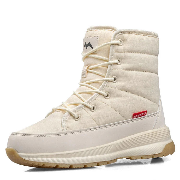 Winter-Schneestiefel aus rutschfestem Samt mit Schnürung