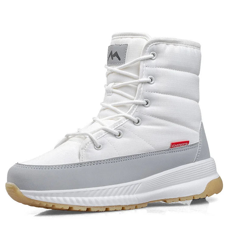 Winter-Schneestiefel aus rutschfestem Samt mit Schnürung