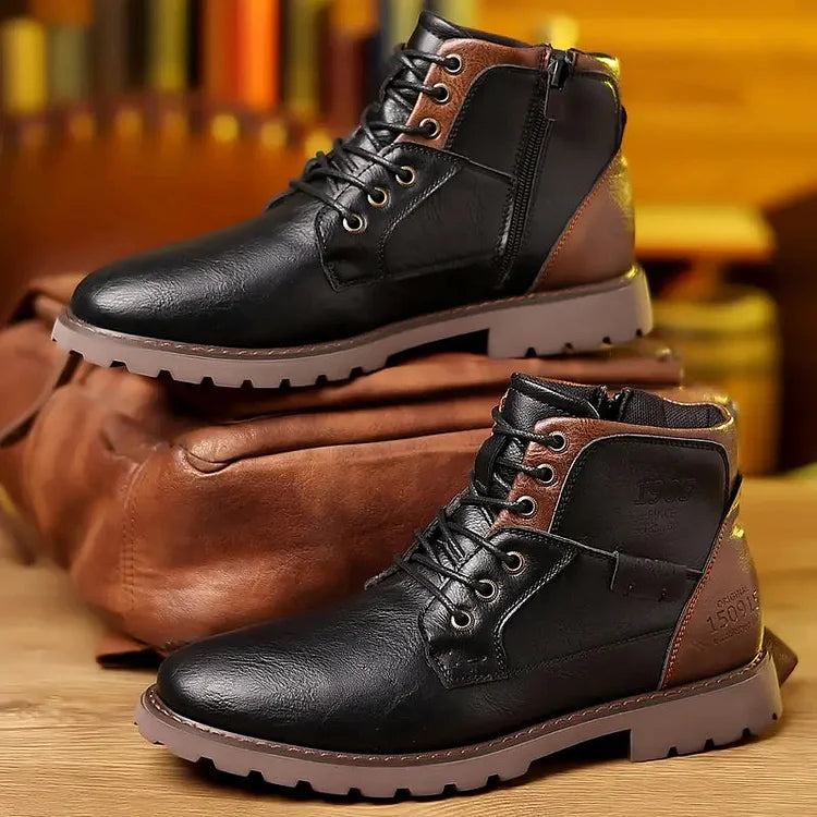 Lederstiefel mit Reißverschluss