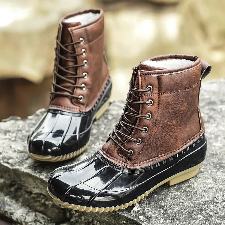 Damen Winter Retro Warm Plüsch Imitation Ente Schneestiefel