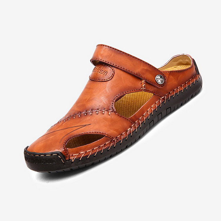 Herren Handgenähte Ledersandalen