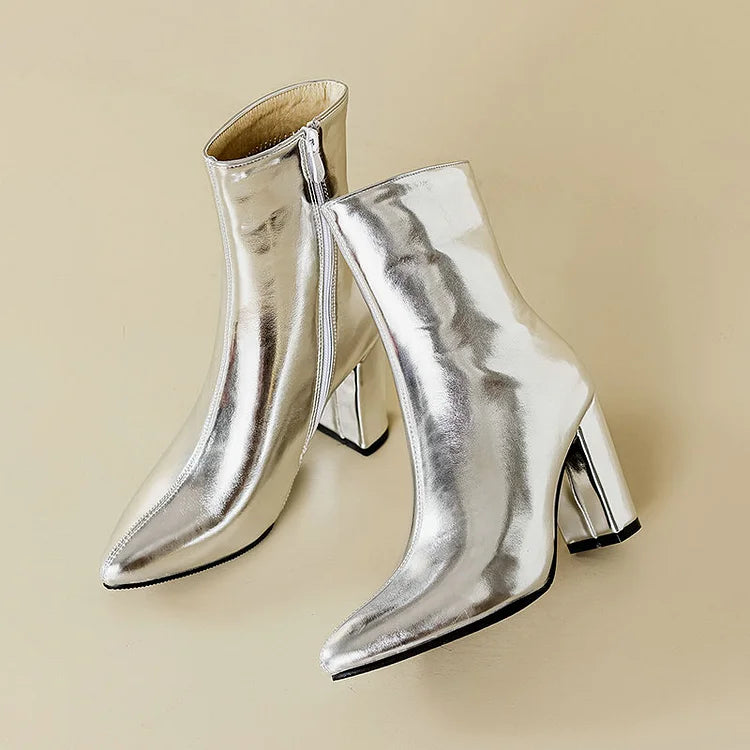 Damen-Stiefeletten in Gold-Metallic