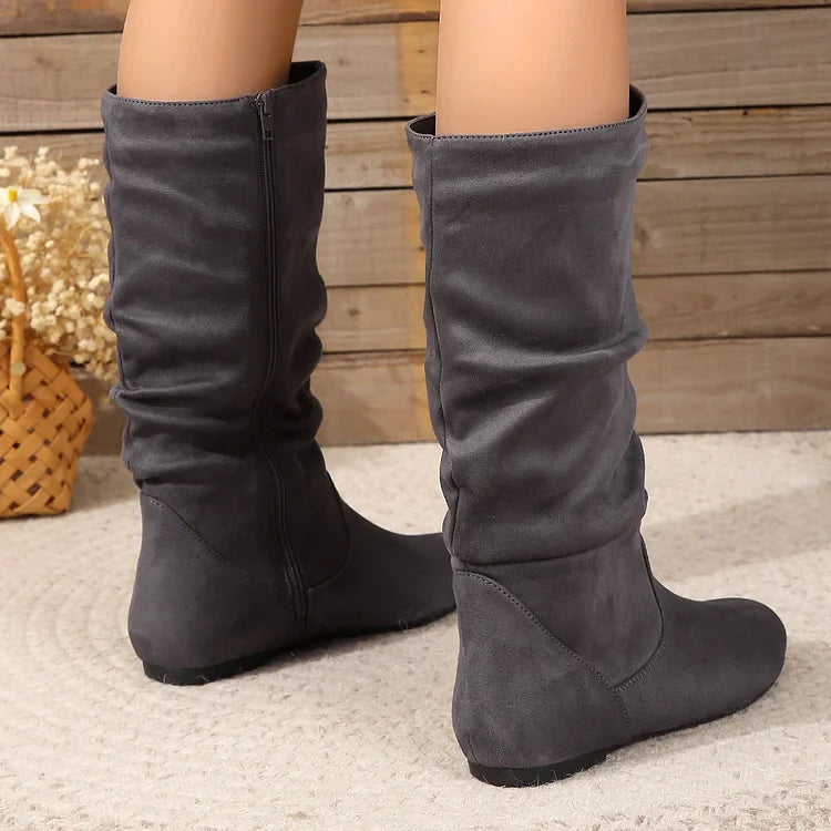 Damen Westernstiefel mit seitlichem Reißverschluss und halbhoher Stiefelette