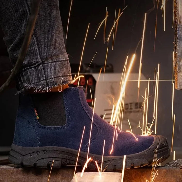Anti-Smashing Herren Arbeitsstiefeletten Wildleder Stahlkappe Orthopädische Schuhe