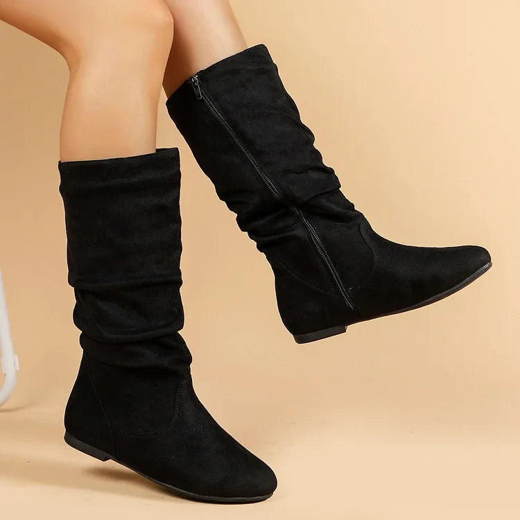 Damen Westernstiefel mit seitlichem Reißverschluss und halbhoher Stiefelette