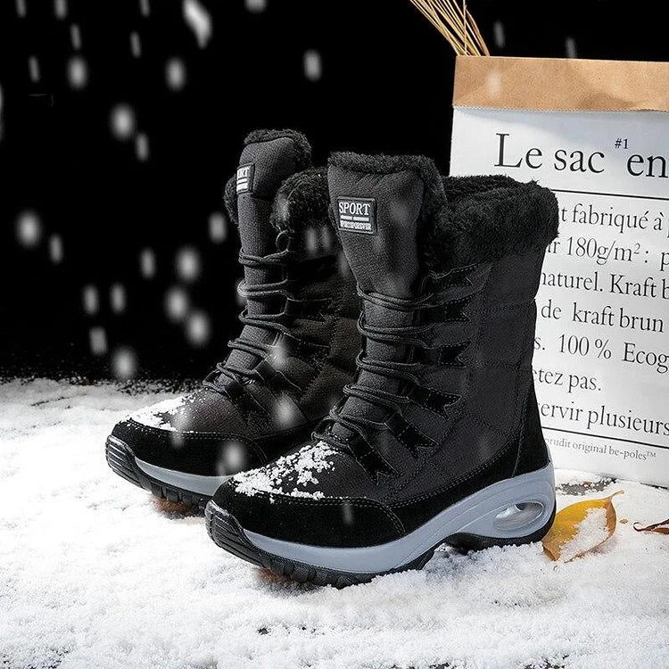 Neue Winterstiefel für Damen warm bis zur Mitte der Wade Schneestiefel
