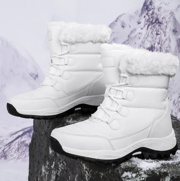 Damen Winter-Schneestiefel - Flauschige Schnürung vorne