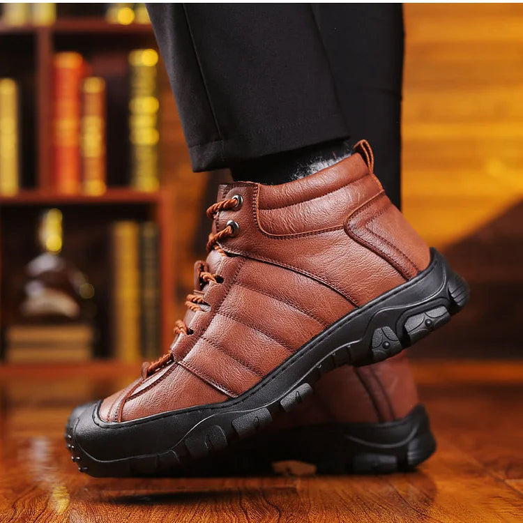 Winterstiefel – Wasserdichte pelzgefütterte Lederstiefel für Herren