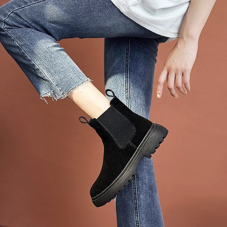 Orthopädische Stiefeletten für Damen mit dicker Sohle