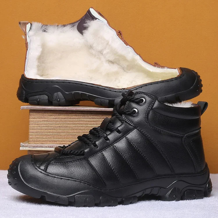 Winterstiefel – Wasserdichte pelzgefütterte Lederstiefel für Herren