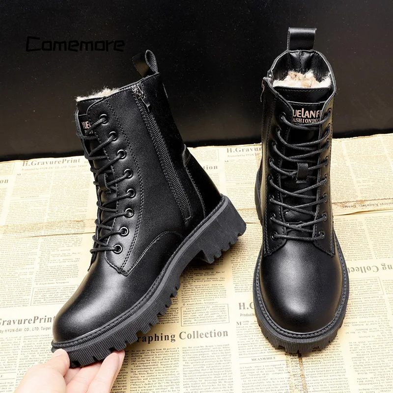 Damenschuhe – Schwarze Winterstiefel für Komfort & Stil