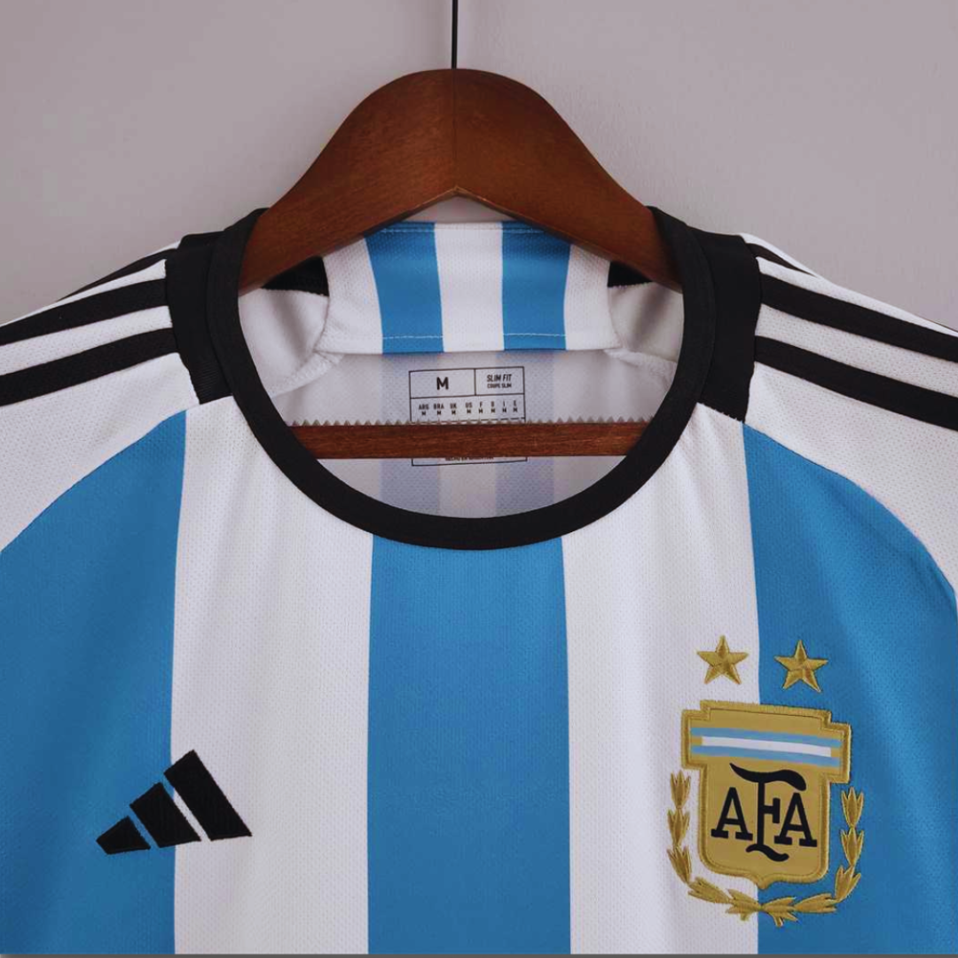 Messi Argentina Home Jersey 2022 World Cup Winners