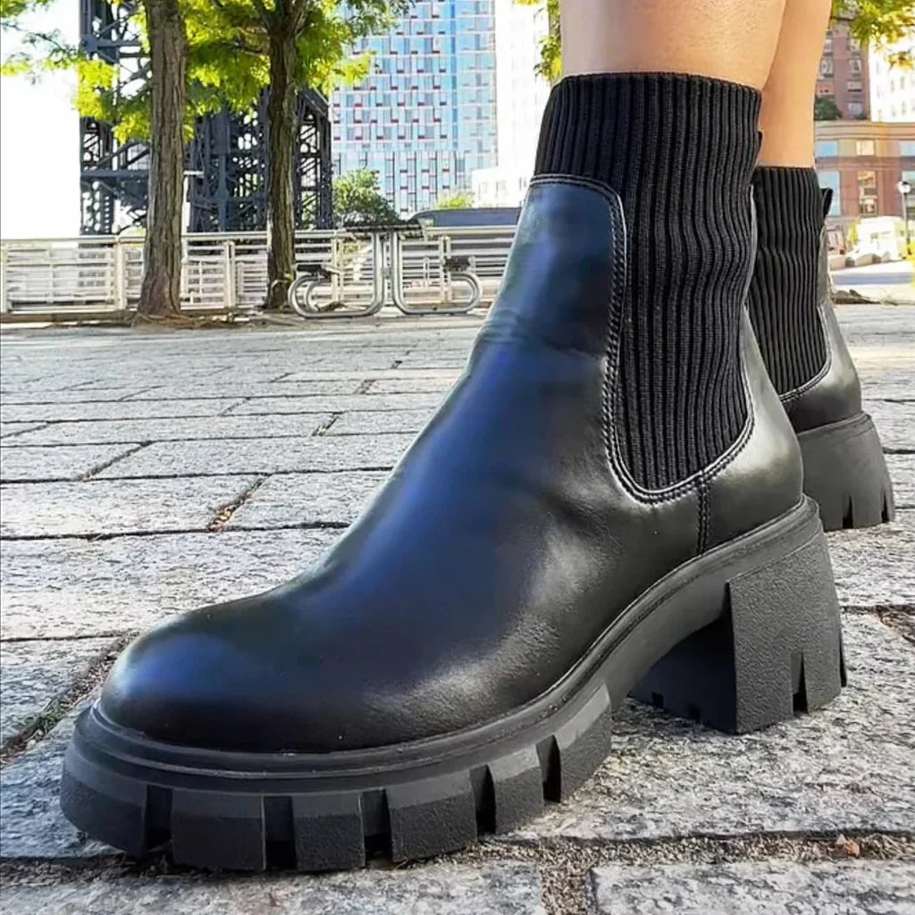 Damen Stiefel mit Lug-Sohlen: Orthopädische, vegane Stiefel für Komfort