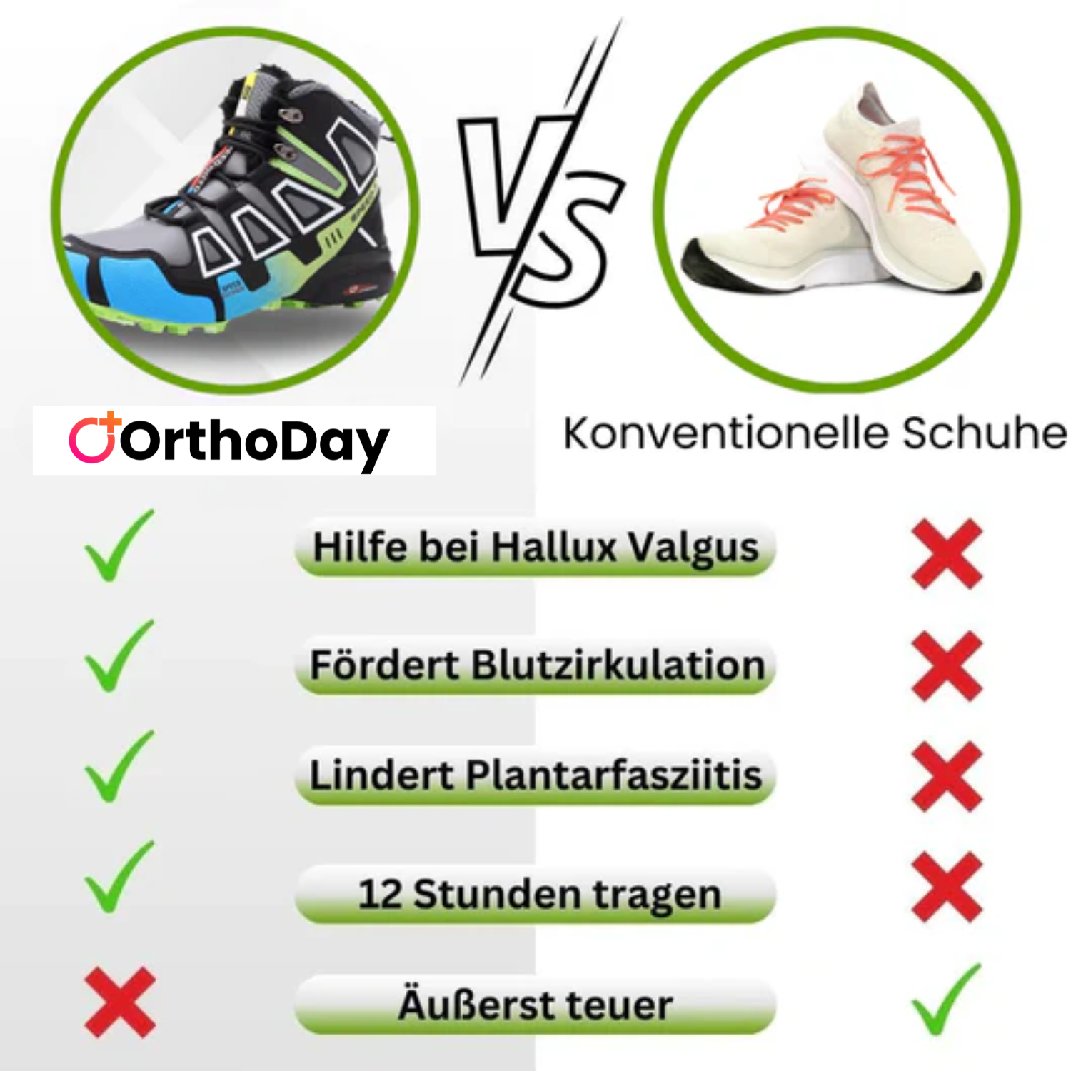 OrthoDay Pro - ergonomische schmerzlindernde - Wanderschuhe für Herbst und Winter