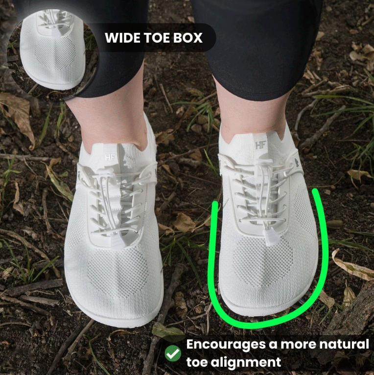 Ergonomische stützende und rutschfeste Barfuß-Wanderschuhe – Weiß