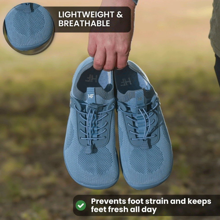 Ergonomische stützende und rutschfeste Barfuß-Wanderschuhe - Blau